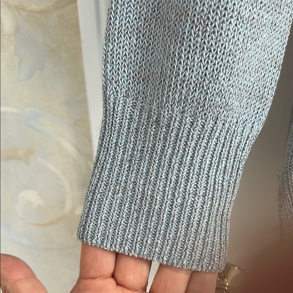 Ann Taylor Blue-Gray Cardigan Sweater with Metallic Sparkle Threads. EUC - Picture 5 of 7